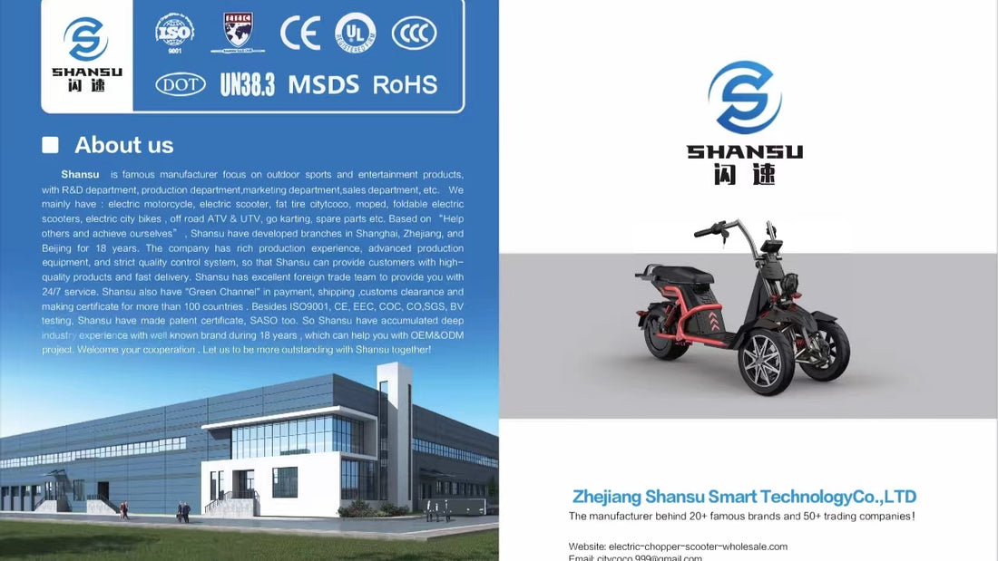Shansu Exhibition of citycoco choppers electric motorcycles and electric scooters